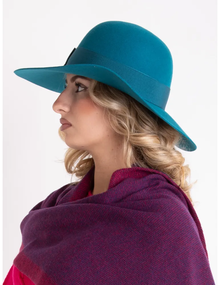 Petrol green wool Hat with wide brim by Complit