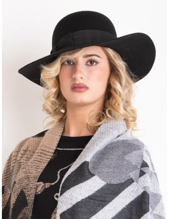 Black wool Hat with wide brim by Complit