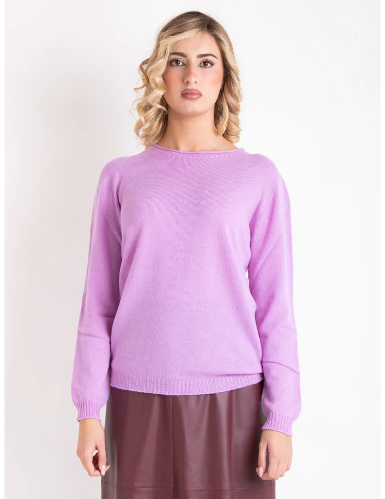 Volpato maglieria  | Maglione all'inglese lilla in puro cashmere 100%