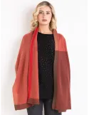 Red green and camel cashmere wool soft scarf