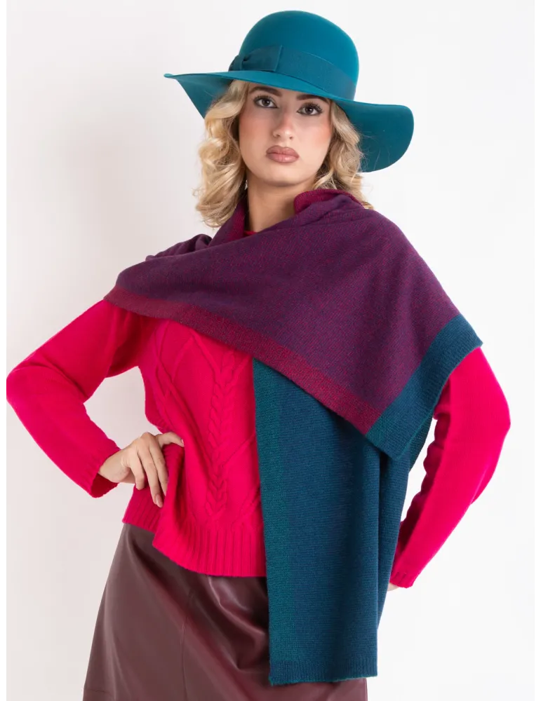 Nicki Colombo Luxury Italian scarves | Purple knit cashmere wool scarf