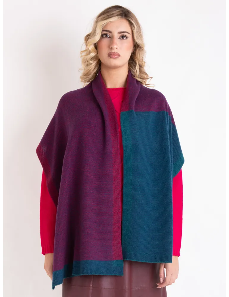 Nicki Colombo Luxury Italian scarves | Purple knit cashmere wool scarf
