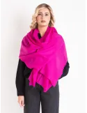 Fuchsia wool and silk large pashmina scarf