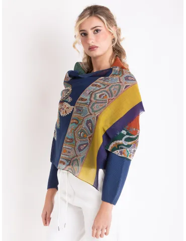 Multi-colours cashmere print wool soft scarf 2