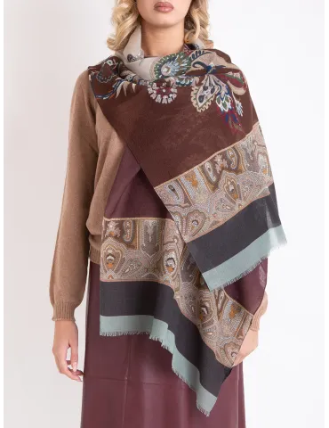 Multi-colours cashmere print wool soft scarf 2