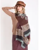 Multi-colours cashmere print wool soft scarf