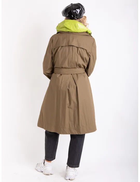 Cappotto Trench donna giaccone impermeabile con interno staccabile