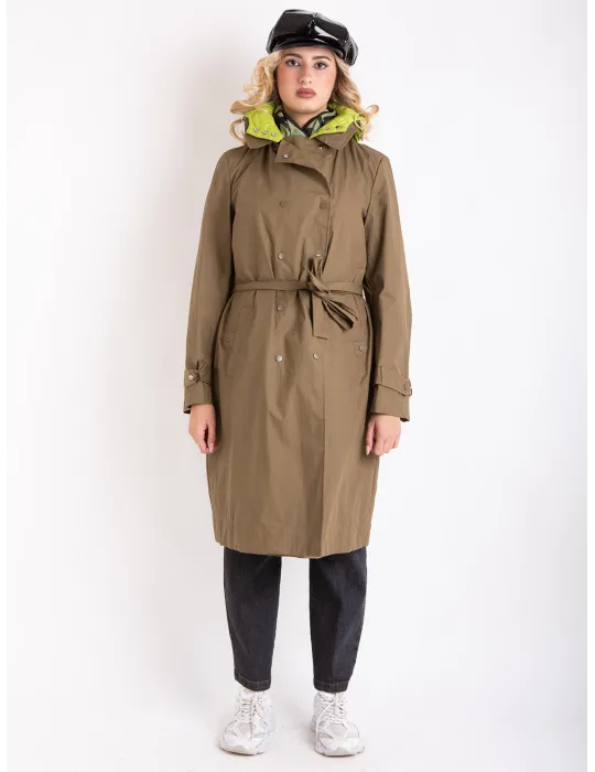 Cappotto Trench donna giaccone impermeabile con interno staccabile