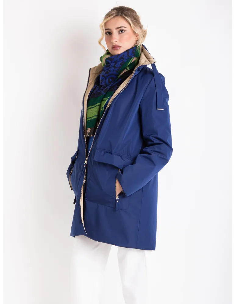 Blue & Gold Waterproof Jacket with Light Padding