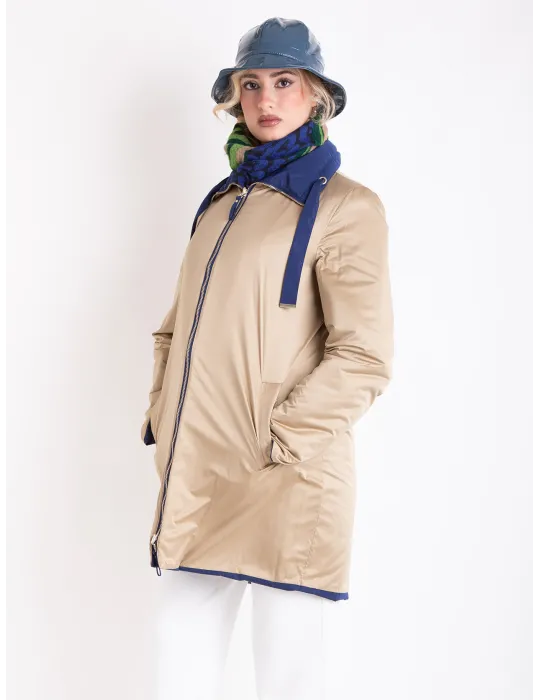 Blue & Gold Waterproof Jacket with Light Padding