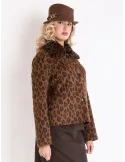 Piero Moretti F/W 2026 | Leopard printed wool short jacket fur collar