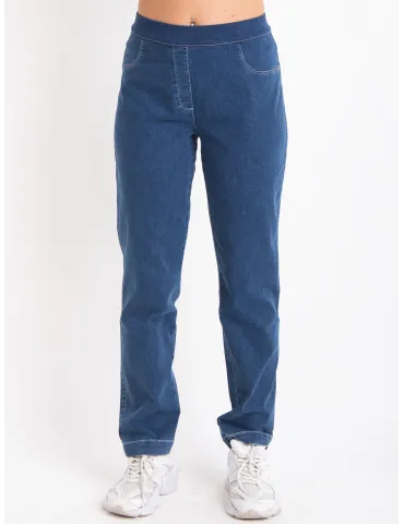 Volpato Authentic Italian Denim | Black jeans trousers with rhinestones 2