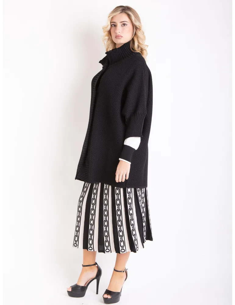 Black Oversized Kimono wool Jacket-Cardigan by Mercuriali