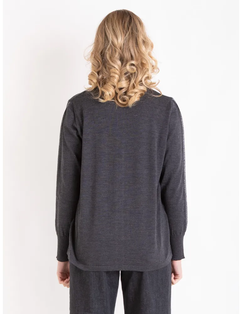 Francesca Mercuriali Knitwear | Finest merino wool grey cardigan jacket