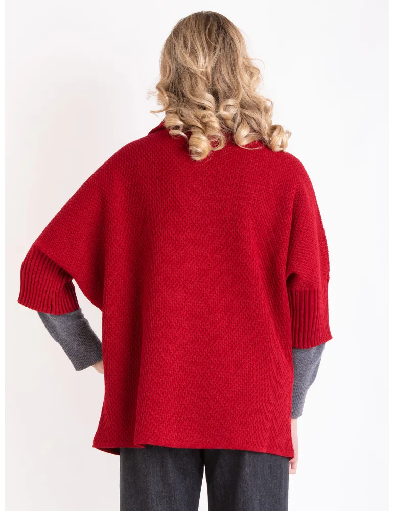 Bordeaux Oversized Kimono Jacket-Cardigan by Mercuriali