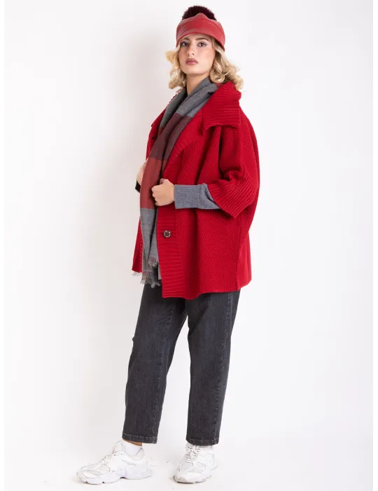 Luxury Knitwear |Purple Oversized Kimono Jacket-Cardigan by Mercuriali