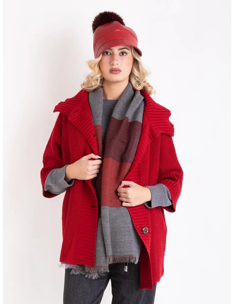 Bordeaux Oversized Kimono Jacket-Cardigan by Mercuriali