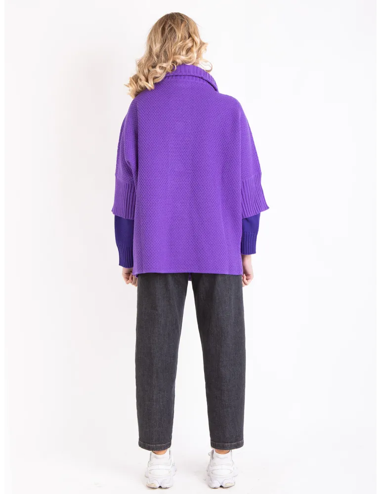 Purple Oversized Kimono Jacket-Cardigan by Mercuriali