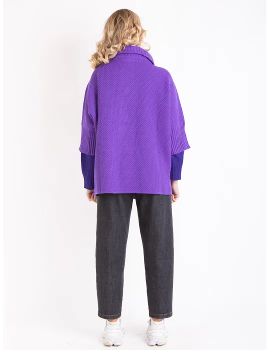 Purple Oversized Kimono Jacket-Cardigan by Mercuriali