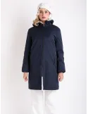 Reversible Navy Blue Parka with White Faux Fur Interior