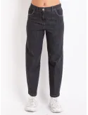 Volpato Italy Black denim jeans trousers with rhinestones