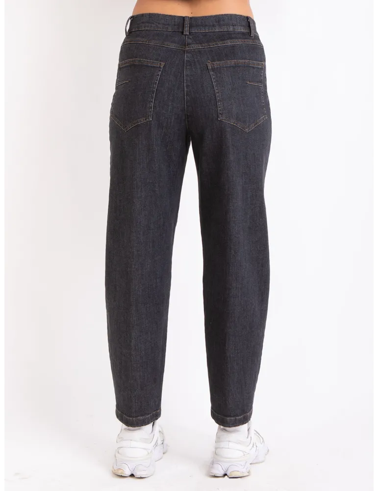 Volpato Authentic Italian Denim | Black jeans trousers with rhinestones