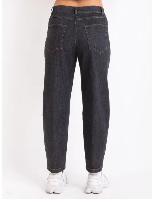 Volpato Authentic Italian Denim | Black jeans trousers with rhinestones