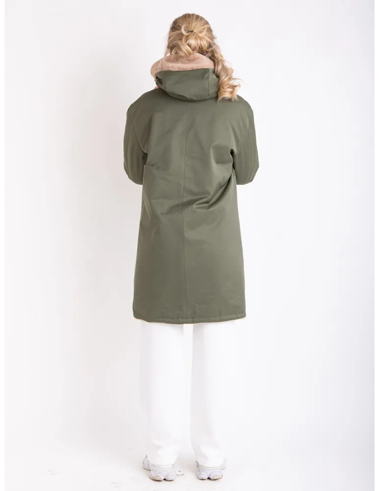 Parka reversibile in cotone e pelliccia fino alla taglia 60 by Volpato
