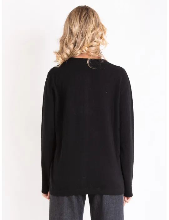 Riva Tricot A/I 2025-26 | Cardigan nero con losanghe rosse fino tg 56