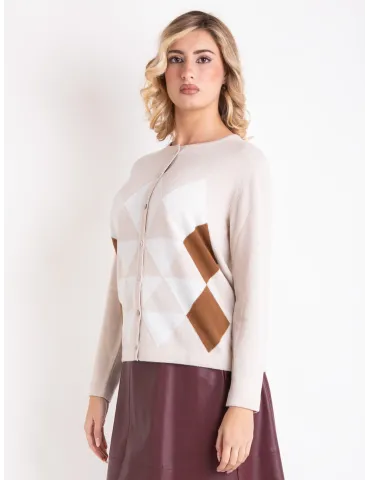 Riva Tricot beige wool and cashmere cardigan jacket 2