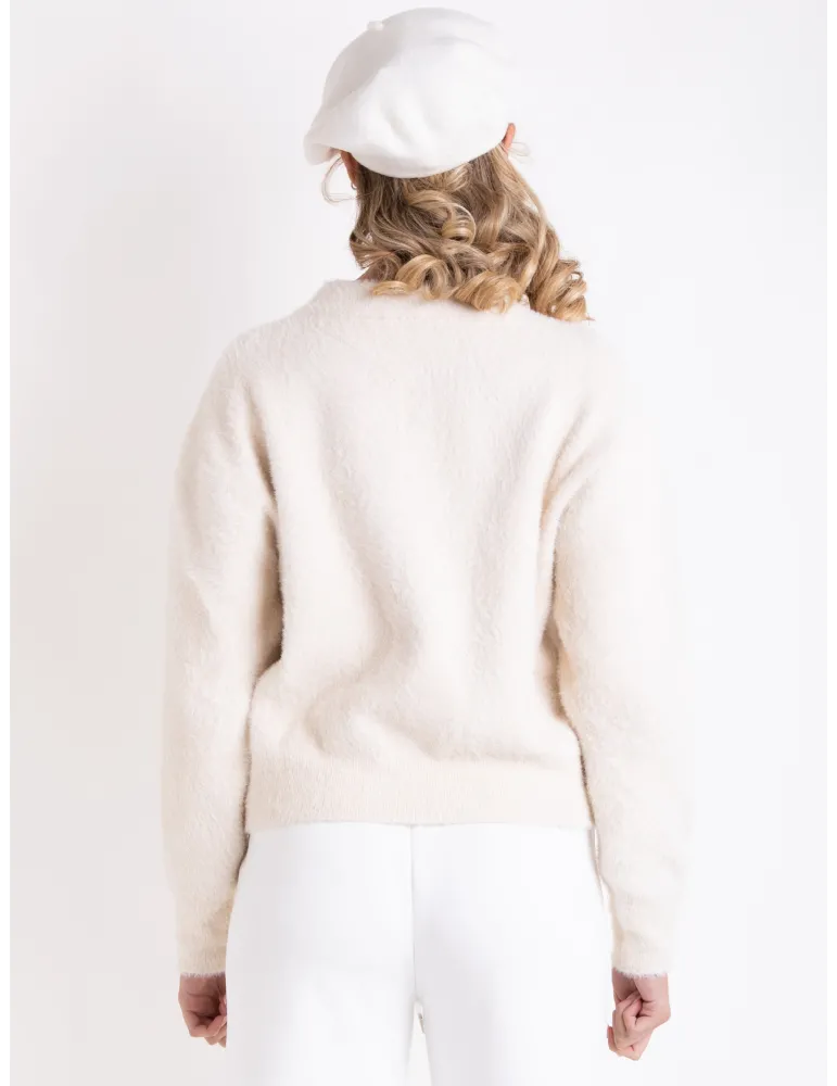 Vanilla White fluffy tracksuit jacket by Riva Tricot