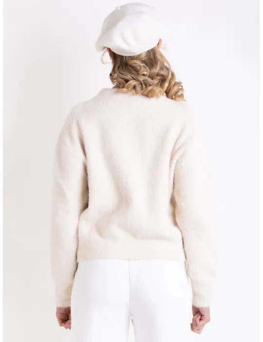 Vanilla White fluffy tracksuit jacket by Riva Tricot