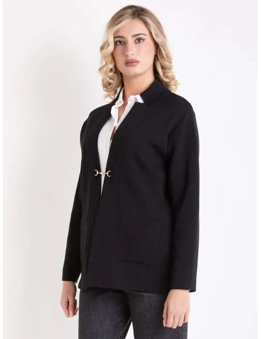 Piero Moretti | Long jacket in creamy white wool jersey