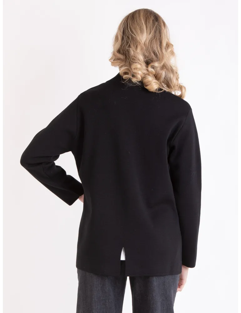 Piero Moretti | Long jacket in creamy white wool jersey