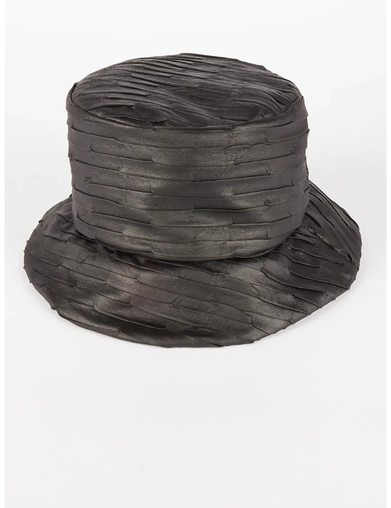 Complit Fashion Hats | Cappello cloche antipioggia in ecopelle nera