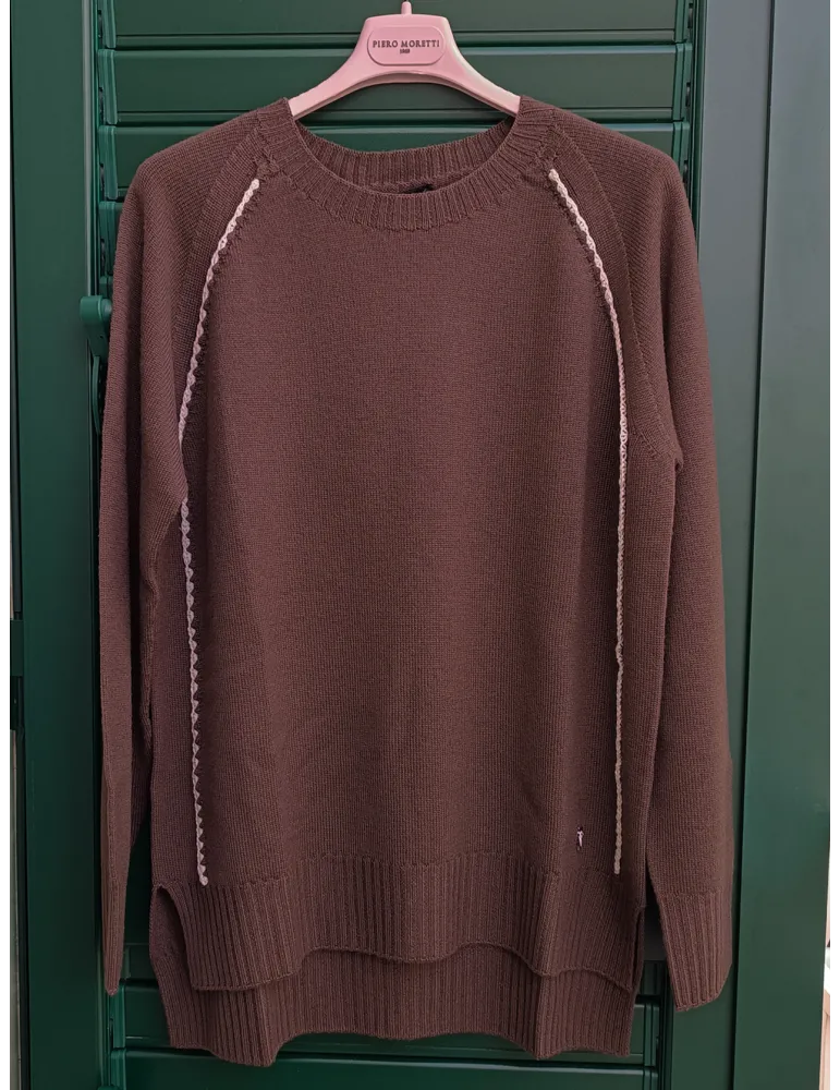 Riva Tricot Italian fashion Knitwear Coffee brown merino wool sweater Riva Tricot Italian fashion Knitwear Coffee brown merino wool sweater