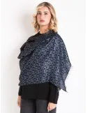 Silver gold and black formal scarf with platinum lurex by Bissoli