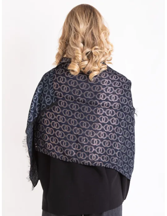 Silver gold and black formal scarf with platinum lurex by Bissoli