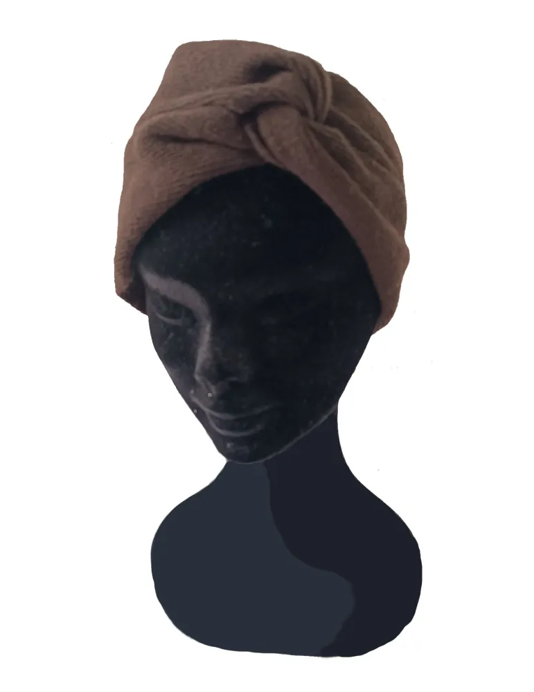 Stylish women's fashion Hats | Brown Wool and cashmere turban headband Stylish women's fashion Hats | Brown Wool and cashmere turban headband