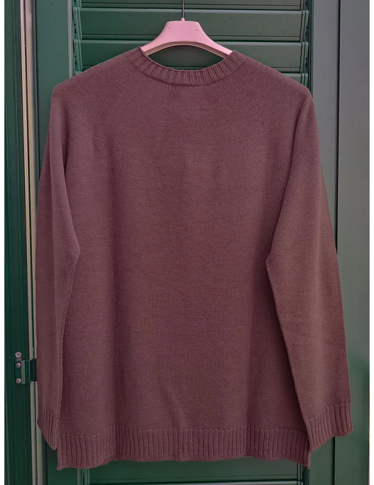 Cozy Glow Rhinestone Brown wool Sweater | Riva Tricot plus size