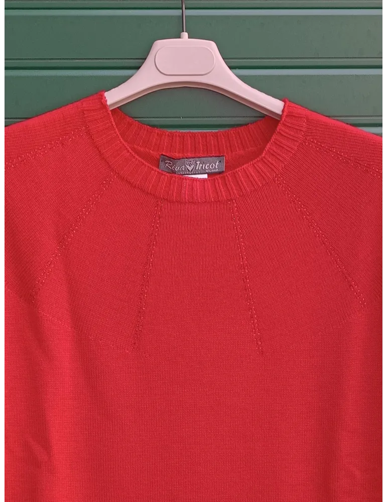 Maglione rosso delle feste con strass | Riva Tricot fino alla tg 52