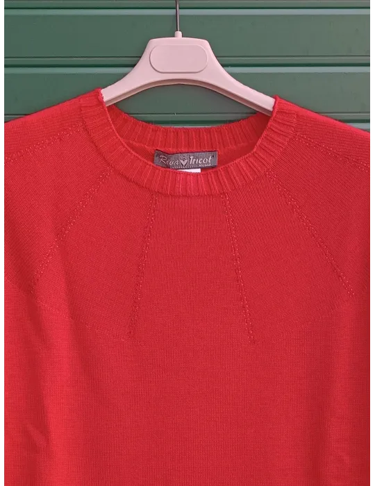 Maglione rosso delle feste con strass | Riva Tricot fino alla tg 52