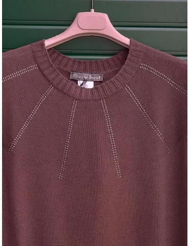 Cozy Glow Rhinestone Brown wool Sweater | Riva Tricot plus size 2