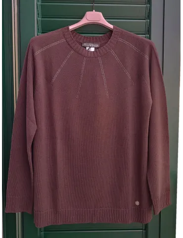 Cozy Glow Rhinestone Brown wool Sweater | Riva Tricot plus size