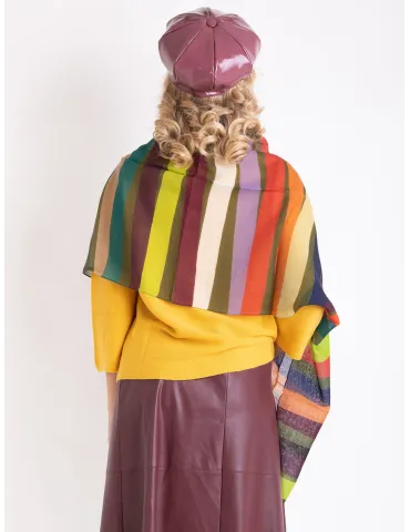 Multi-colours striped wool soft scarf by Nicki Colombo 2