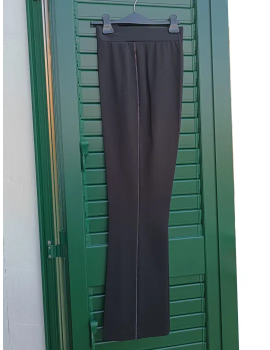 F. Mercuriali black flared trousers with rhinestones F. Mercuriali black flared trousers with rhinestones