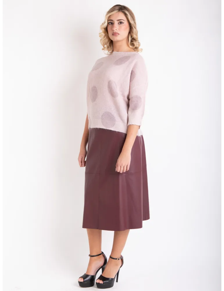 Maglione rosa cipria con pois per le feste di Natale | Rubamori