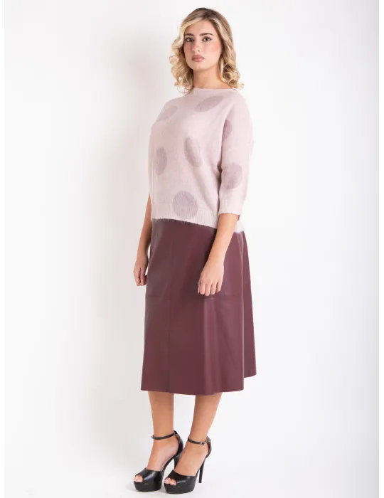 Rubamori lilac and pink polka dots alpaca wool cosy sweater