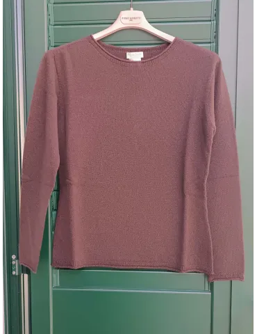 Maglioncino in lana merino e cashmere marrone cioccolata Frida Madè
