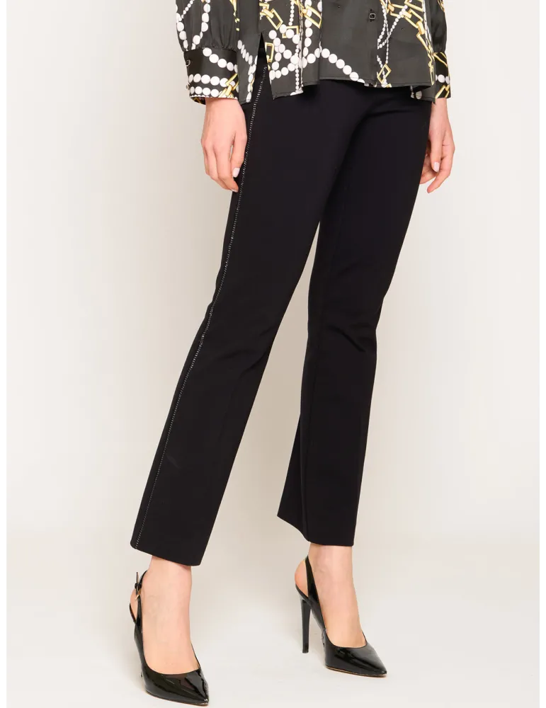 Mercuriali Italy | The basic dark brown viscose flared winter trousers